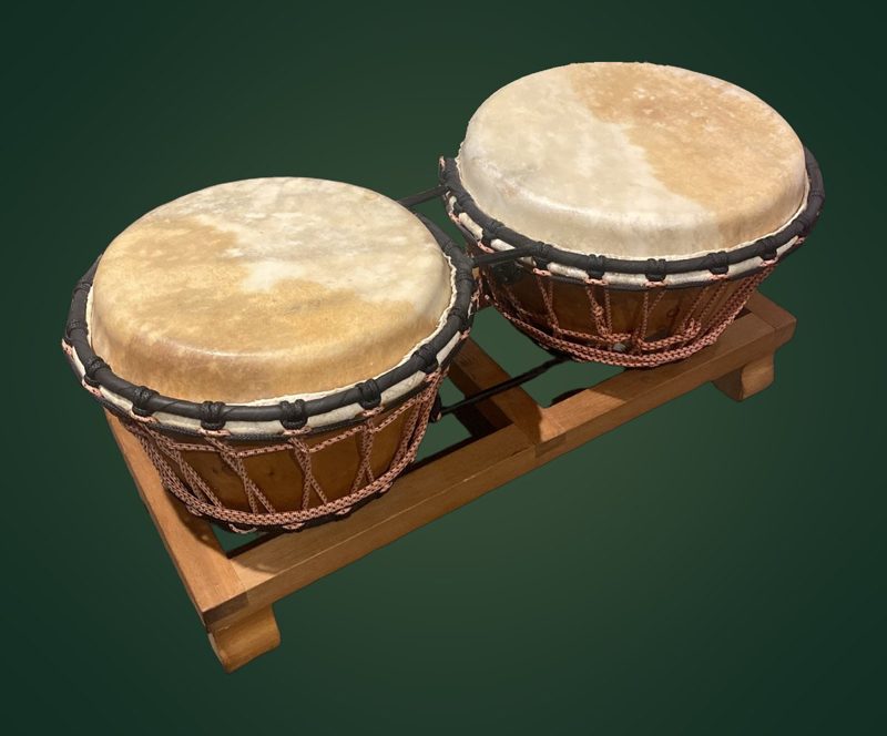 My bongos on their wooden stand